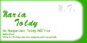 maria toldy business card